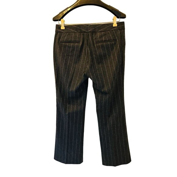 Theory Wool Trousers Gray Purple Stripes Strait Cut Size 6 - Picture 6 of 10